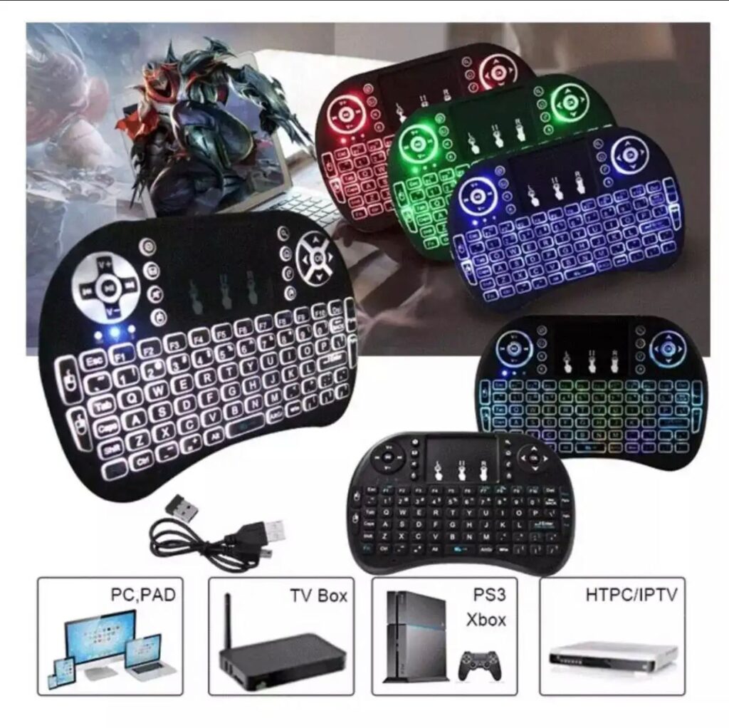 Mini Touch Pad RF 500 Wireless With 3 Colour Backlight Keyboard Mouse ...