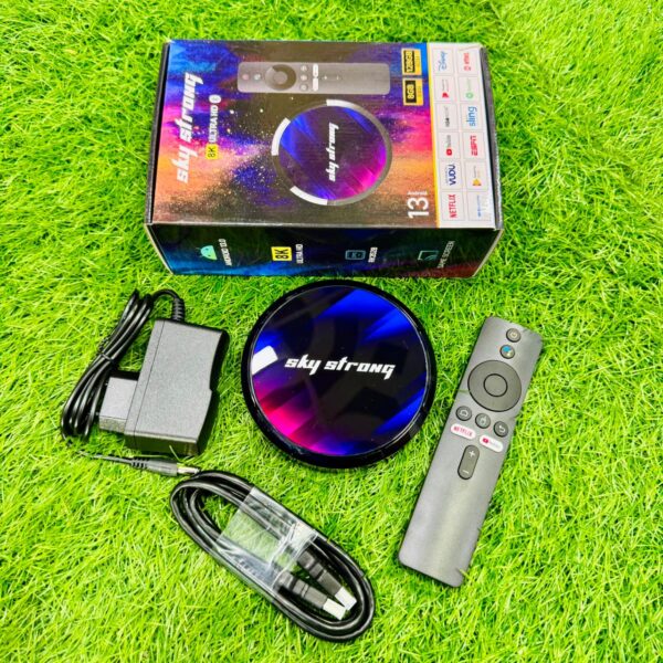 Sky Strong Smart Box Google Voice remote Original | With 1500+ Cable Chanel & Movies